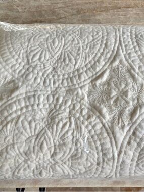 Lightweight Ivory Velvet Medallion Fabric 2 Yards